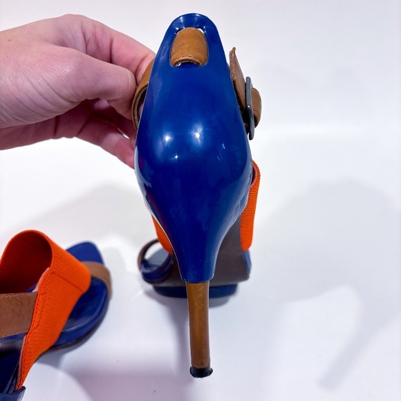 UNITED NUDE Orange & Blue Heeled Sandals – Contemporary Designer | Size 37 * - Picture 10 of 11